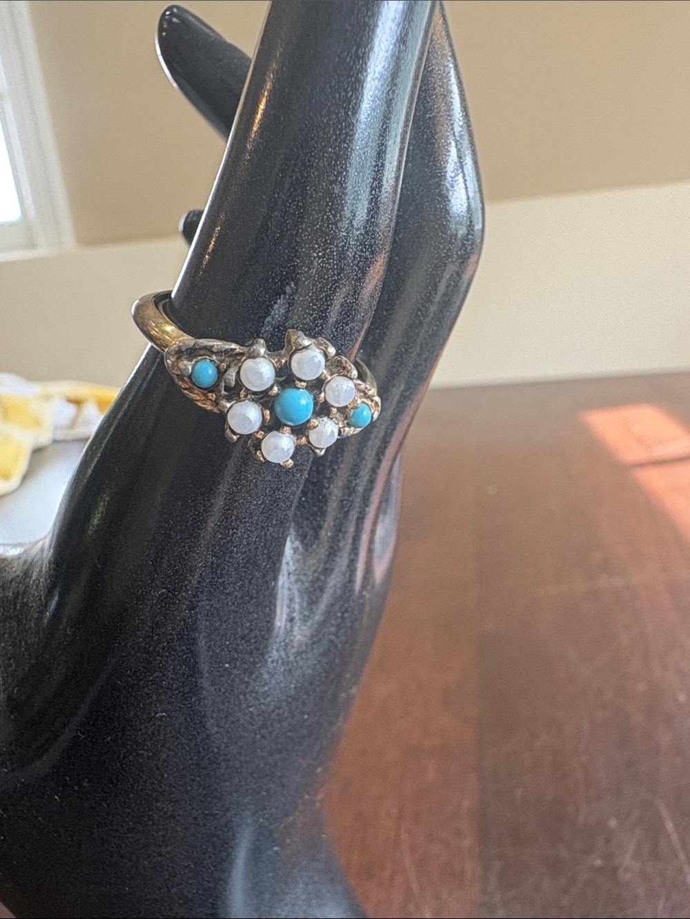 Vintage Turquoise & Cluster Ring